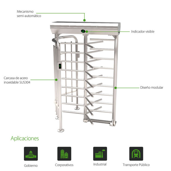 torniquete control de acceso Zkteco FHT 2300 barranquilla, medellin, valledupar, bucaramanga, bogota